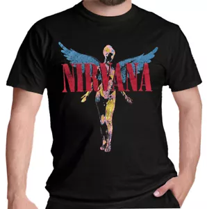 Nirvana T Shirt In Utero OFFICIAL Angelic Kurt Cobain Black Grunge New S-5XL - Picture 1 of 15