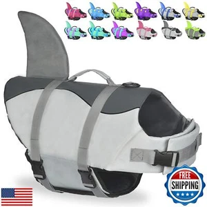 Dog Shark Life Jacket, Dog Life Vest for Swimming Adjustable Pet Life Preserv - Picture 1 of 5