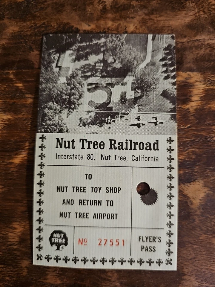 Vintage Nut Tree Railroad Flyer's Pass Vacaville California - Image 1 of 3