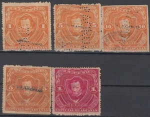 F-EX14822 MEXICO REVENUE STAMPS LOT. 1892-93. 1c...1$. CUSTOM, ADUANAS. - Picture 1 of 1