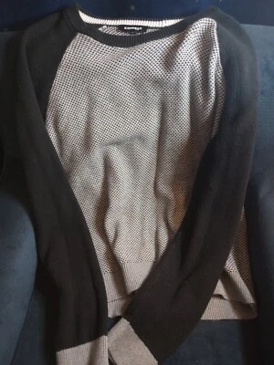 Sudadera para hombre EXPRESS negra/gris patrón diamante XL Foto 1 de 4