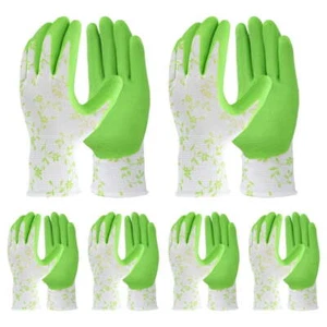 Gardening Gloves Gloves Best Gift for Women Ladies, 6 Pair Rubber Coated Yard G - Picture 1 of 5