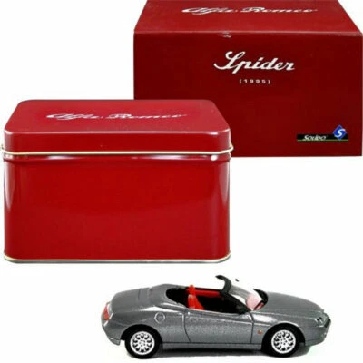 Fiat Alfa Romeo 1995 Spider Grey 1:43 Die-Cast Solido -Car in Collectors Tin Box - Image 1 of 4