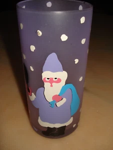 handbemaltes Trinkglas mit Weihnachtsmotiv/ Weihnachtsmann neuwertig - Bild 1 von 6
