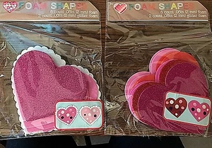 HEART VALENTINES FOAM SHAPES Pick From Packages Listed -Fun Craft- NIP - Picture 1 of 4