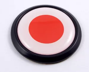 Japan Black Round Flag Car Decal Emblem bumper 3D Sticker 1.85" - Foto 1 di 2