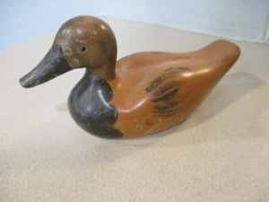 Hand Carved Wooden canvasback mini decoy hand painted vintage glass eye 7.5'' - Picture 1 of 9
