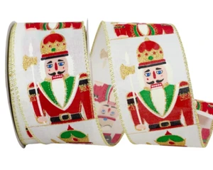 2.5 inch x 10 yards, Christmas Wired Ribbon - Picture 1 of 10