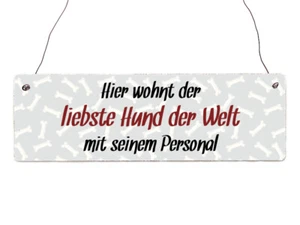 Interluxe Holzschild - Hier wohnt der liebste Hund der Welt - Türschild Schild - Bild 1 von 2