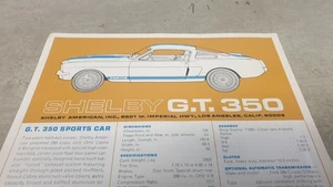 1966 SHELBY MUSTANG  GT 350 Sales Leaflet  - Picture 1 of 2