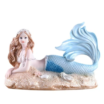 Estatuillas de Sirena de 4,33" Escultura de Sirena de Resina Estatua de Princesa Mediterránea... Foto 1 de 4