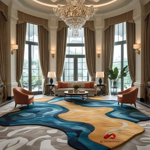 Irregular Hand-Tufted Wool Area Rug for Living Room Bedroom Dining Room carpet - Picture 1 of 3