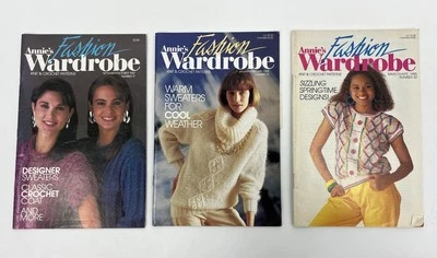 Lote de 3 revistas Annie's Fashion Wardrobe Knit & Crochet 1987 1988 1990 Foto 1 de 4