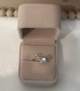 8.5mmNatual Japanese Seawater Silver Blue Akoya Pearl Ring Sterling Silver S925 - Picture 1 of 5