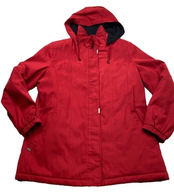 Parka London Fog Mujer Talla M Capucha Extraíble Cremallera Completa Forrada Cremallera Bolsillo Interior con Cremallera Foto 1 de 4