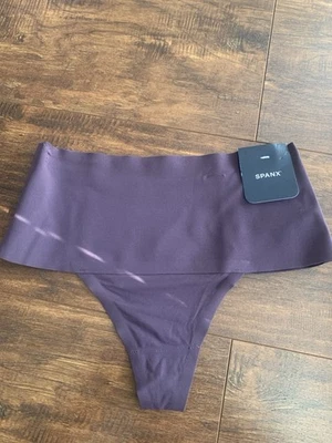 NWT SPANX SP0115 UNDIETACTABLE FIRM CONTROL HI-WAIST THONG sz SMALL  DEEP PLUM - Изображение 1 из 4