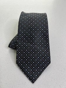 U.S. Polo Assn. Corbata negra, azul patrón geométrico 100 % seda nueva sin etiquetas - Imagen 1 de 6