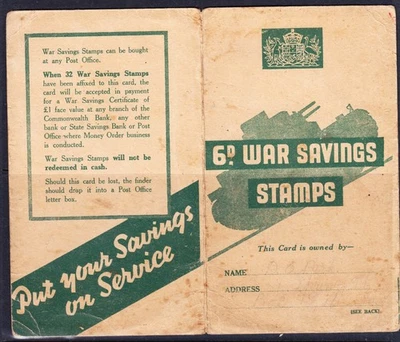 Carpeta de ahorros de la Primera Guerra Mundial 711 Pon tus ahorros en servicio en buen estado. Foto 1 de 2