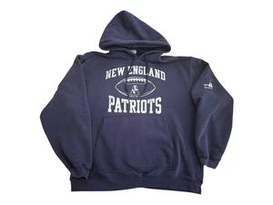 Vtg New England Patriots Sweater Mens M Blue Reebok Logo Pullover Hoodie - Picture 1 of 8