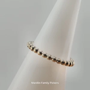 PANDORA 925 Sterling Silver Ball Beaded Stackable Band Ring Size 6.75 - Picture 1 of 6