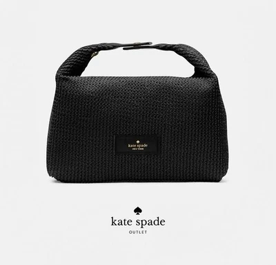 Bolsa de Maquiagem Cosmética Kate Spade Bolsa de Viagem com Alça Snap Top Preta NOVA - Imagem 1 de 3
