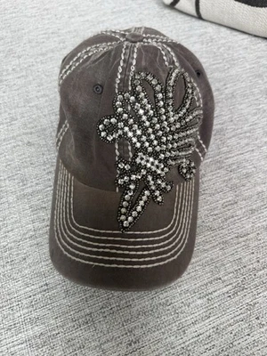 NWT Olive & Pique Bling Glitz Distressed Baseball Hat - Gray - Image 1 of 4