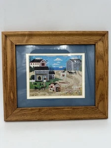Double Matted Oak Framed Print "Nantucket Breeze" by Charles Wysocki 12.5 X 10.5 - Picture 1 of 8