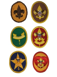 1970s-80s Boy Scouts Complete Rank Set Tenderfoot - Life Patch WORN (WSJ920) - Picture 1 of 2