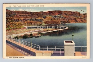 Twin Falls ID-Idaho, Twin Falls Power Dam, antike Vintage Souvenir Postkarte - Bild 1 von 2