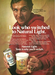 1981 Natural Light Beer Nick Buoniconti vintage Print Ad 80's Advertisement - Picture 1 of 1