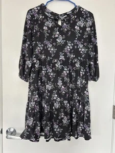 Justice Girls / Juniors Dress Sueded Floral Tiered Boho Sz 18 EUC - Picture 1 of 5