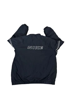 Vintage Nike Jacket Men Size XL Black White SpellOut Retro Full Zip Swoosh Y2K - Picture 1 of 13
