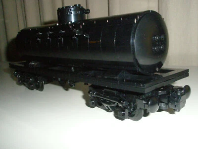 Lego Train - Custom Oil Tanker Carriage - Black - Cargo BMR 10219/3677 10194 — 第 1/3 张图片