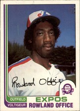 1982 O-Pee-Chee Montreal Expos Baseball Card #165 Rowland Office
