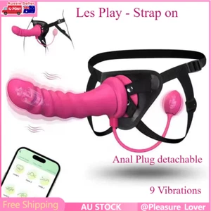Lesbian Strap On Dildo Vibrator App Control G Spot Clitoral Stimulation Sex Toys - Picture 1 of 13