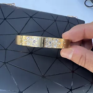 MICHAEL Kors Gold TONE,SCATTERED PAVE HINGE OVAL CUFF BRACELET MKJ5989 - Picture 1 of 4