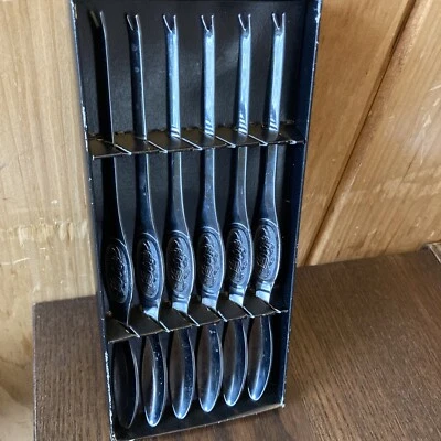 Set of 6 Lobster Crab Forks Pick Scoop 8 Inch Stainless Steel Japan - Image 1 of 4