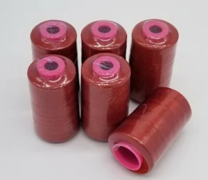 6 BIG SPOOLS RUST 6000 YDS per Spool Serger Sewing Machine Thread Cones T27 S/2 - Picture 1 of 9