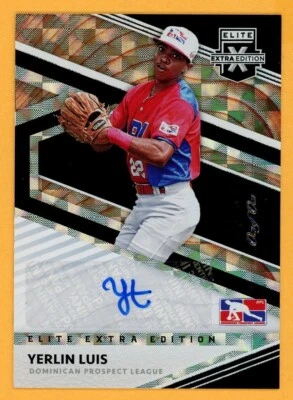 YERLIN LUIS 2020 Elite Extra Edition Black Autograph Rookie Card AUTO SER # 1/1 - Image 1 of 2