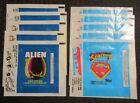 Topps SUPERMAN II & ALIEN MOVIE Trading Card Wrappers LOT of 10 FN 6.0