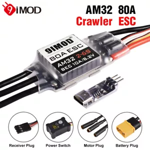 9IMOD AM32 80A Brushless BEC 5.2-8.2V for 1/8 1/10 RC Car Axial SCX10 TRX4 TRX6 - Picture 1 of 10