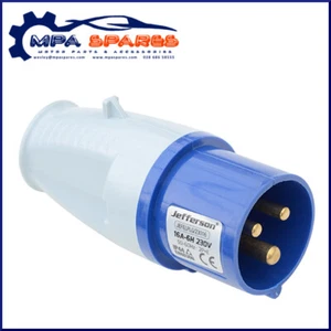 JEFFERSON 230V 16A BLUE ELECTRICAL SITE PLUG (MALE) - Picture 1 of 2