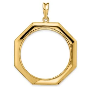 1986-Now $50 1 oz American Eagle Prong Set Octagonal Coin Bezel in 14k Gold - Picture 1 of 7