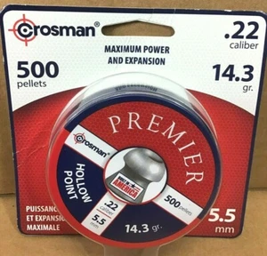 Crosman Premier Hollow Point Pellets, .22 Cal TINS OF 500 - C17 - Picture 1 of 2