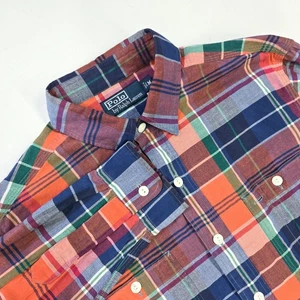 Polo Ralph Lauren Mens Medium M Plaid Check Button Down 2 Pocket Work Shirt - Bild 1 von 6