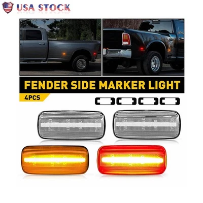 Luces marcadoras LED laterales de guardabarros para Dodge Ram 2500HD 3500HD 2010-2018 doble platón Foto 1 de 4