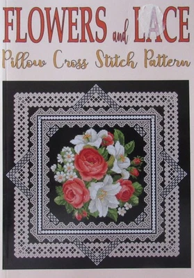 FLORES Y ENCAJE Almohada Contada Punto de Cruz Patrón 18 x 18 Colores Gráficos Folleto Foto 1 de 4