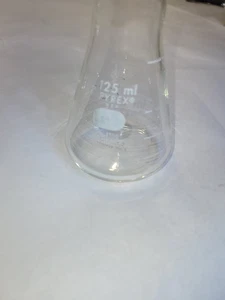 Lot Of 8 Pyrex 125ml Erlenmeyer Flask, No. 4980, Stopper No. 5 Govt Surplus  - Picture 1 of 10