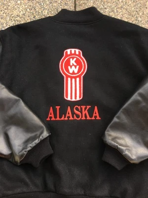 Vtg Golden Bear Kenworth Jacket Varsity Letterman Alaska Trucker Wool Leather XL - Image 1 of 4