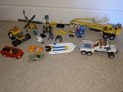 LEGO CITY: Crane Police Truck Boat Car InComplete Lot - Image 1 of 4